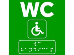 Semne braille pentru wc persoane cu handicap  verde